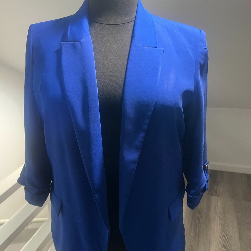 Zara Cobalt Blue Open-Front Blazer